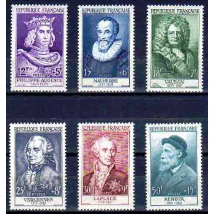 Fance 1955 - Yvert n° 1027 à 1032 neuf ** luxe MNH