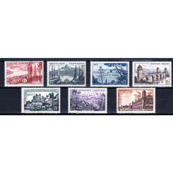 Fance 1955 - Yvert n° 1036 à 1042 neuf ** luxe MNH