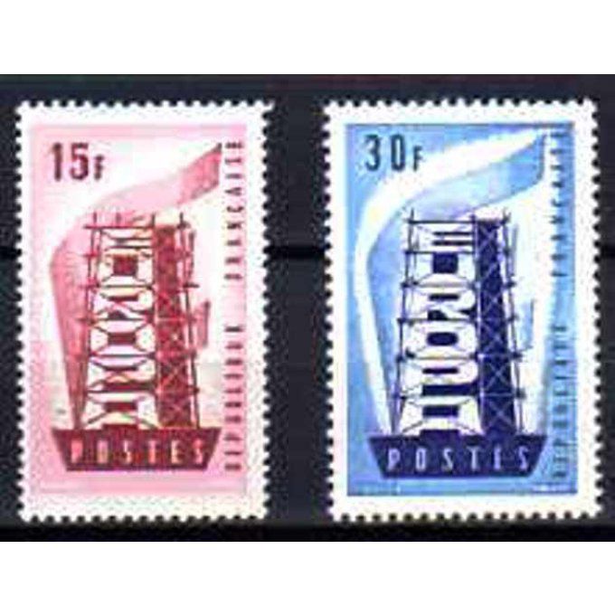 Fance 1956 - Yvert n° 1076 et 1077 neuf ** luxe MNH