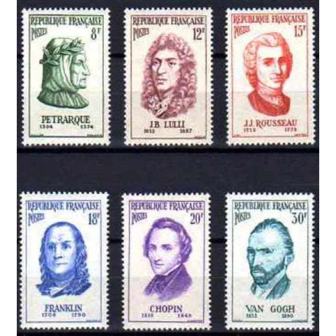 Fance 1956 - Yvert n° 1082 à 1087 neuf ** luxe MNH