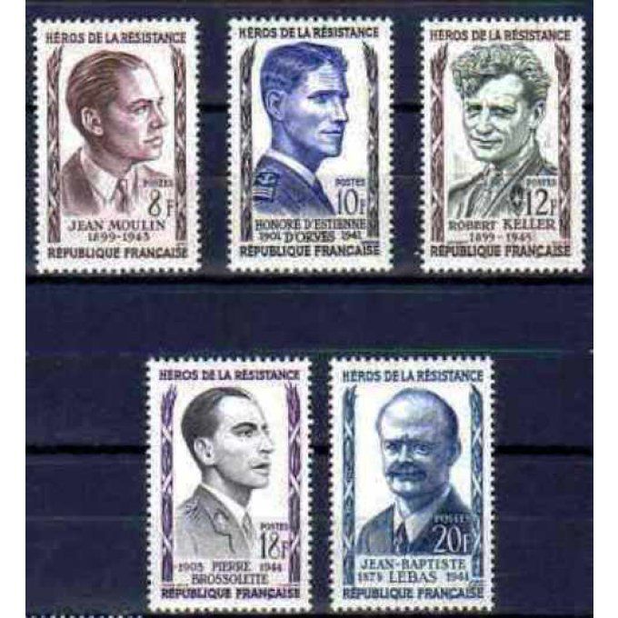 Fance 1957 - Yvert n° 1100 à 1104 neuf ** luxe MNH