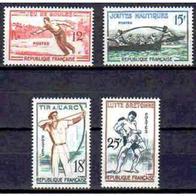 Fance 1958 - Yvert n° 1161 à 1164 neuf ** luxe MNH