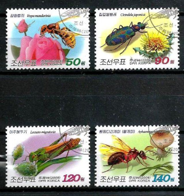 Corée du Nord 2009 (ins11) série complète de 4 timbres oblitérés