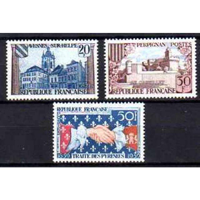 Fance 1959 - Yvert n° 1221 à 1223 neuf ** luxe MNH