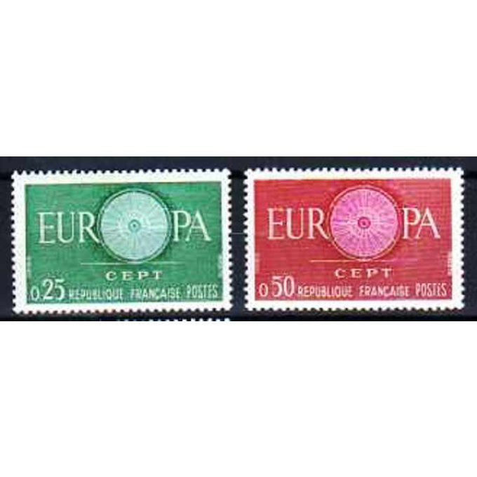 Fance 1960 - Yvert n° 1266 et 1267 neuf ** luxe MNH
