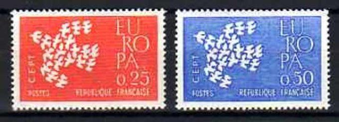 France 1961 - Yvert n° 1309 et 1310 neuf ** luxe MNH