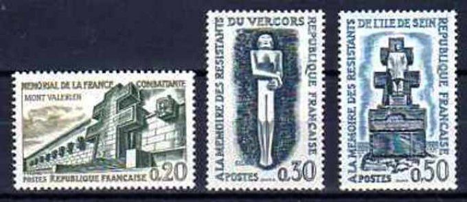 France 1962 - Yvert n° 1335 à 1337 neuf ** luxe MNH