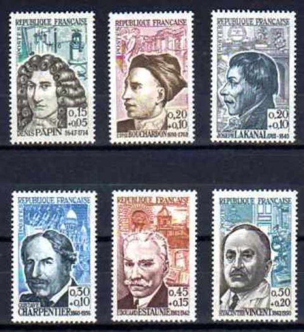 France 1962 - Yvert n° 1345 à 1350 neuf ** luxe MNH