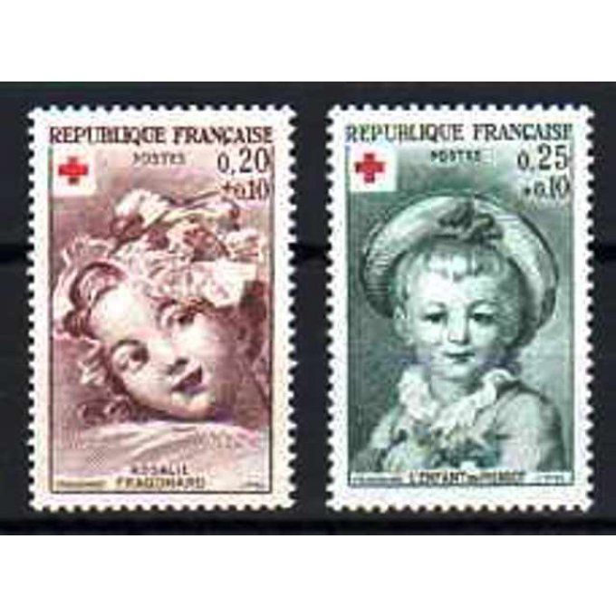France 1962 - Yvert n° 1366 et 1367 neuf ** luxe MNH