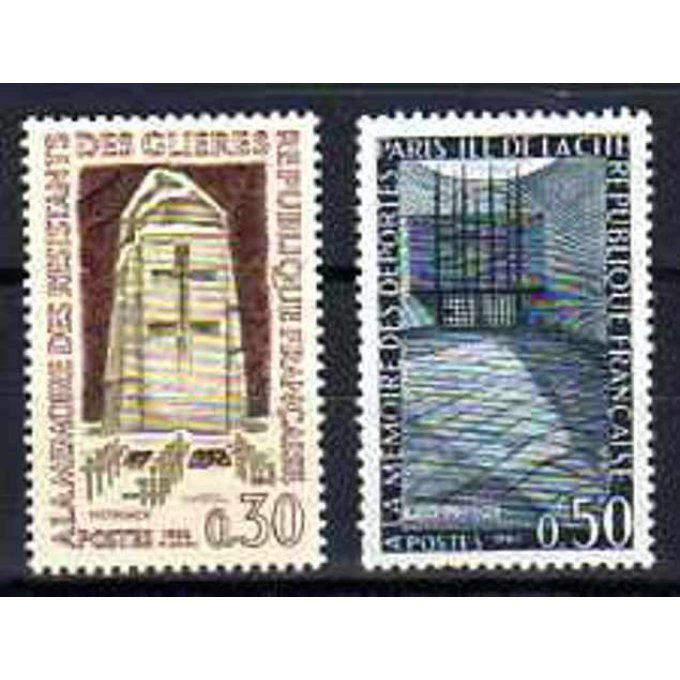 Fance 1963 - Yvert n° 1380 et 1381 neuf ** luxe MNH