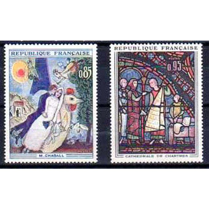 Fance 1963 - Yvert n° 1398 et 1399 neuf ** luxe MNH