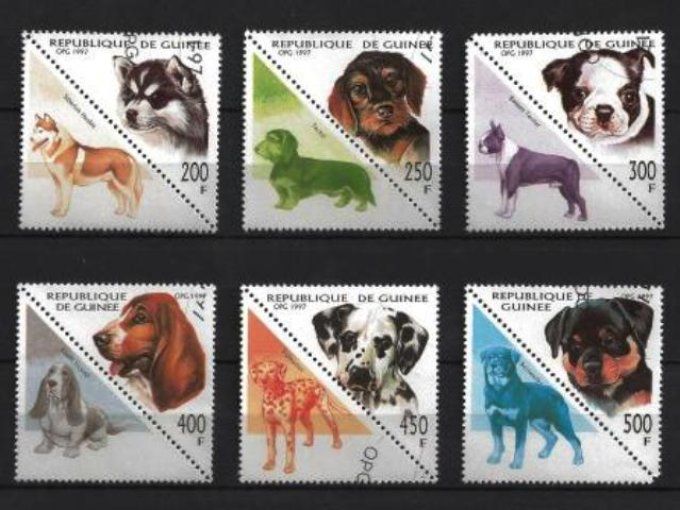 Guinée 1997 (chien13) série complète de 6 timbres oblitérés