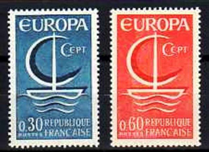 France 1966 - Yvert n° 1490 et 1491 neuf ** luxe MNH