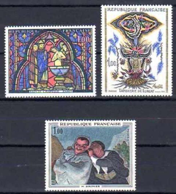 France 1966 - Yvert n° 1492 à 1494 neuf ** luxe MNH