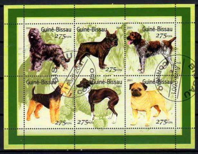 Guinée Bissau 2001 (chien14) série complète de 6 timbres oblitérés