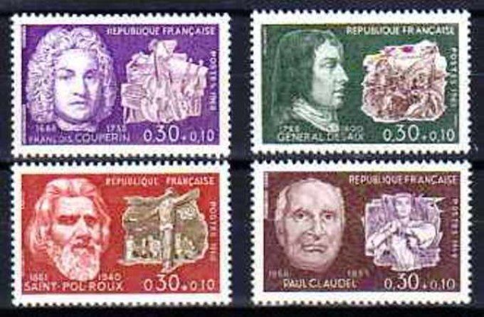 France 1968 - Yvert n° 1550 à 1553 neuf ** luxe MNH
