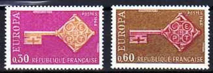 France 1968 - Yvert n° 1556 et 1557 neuf ** luxe MNH