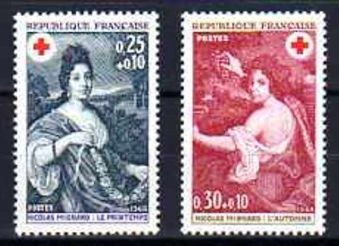France 1968 - Yvert n° 1580 et 1581 neuf ** luxe MNH