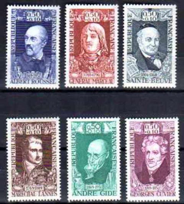 France 1969 - Yvert n° 1590 à 1595 neuf ** luxe MNH