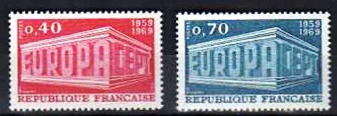 France 1969 - Yvert n° 1598 et 1599 neuf ** luxe MNH