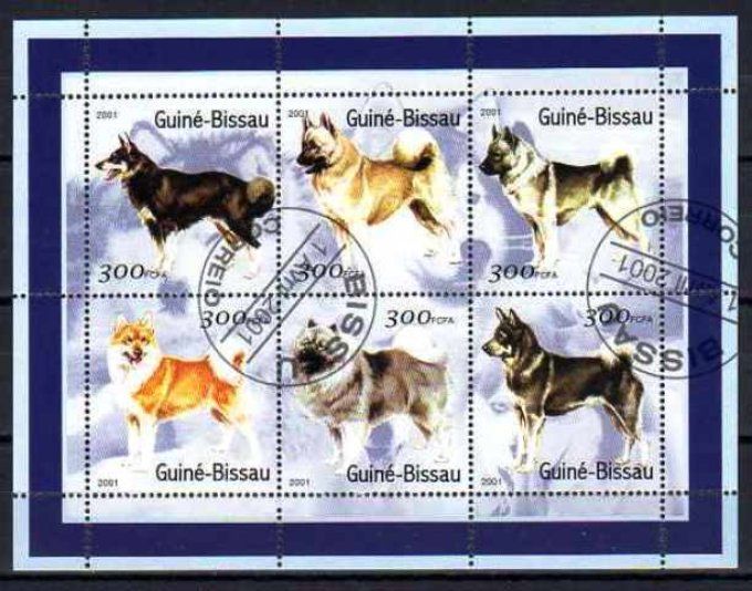 Guinée Bissau 2001 (chien15) série complète de 6 timbres oblitérés