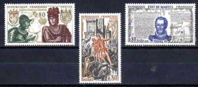 France 1969 - Yvert n° 1616 à 1618 neuf ** luxe MNH