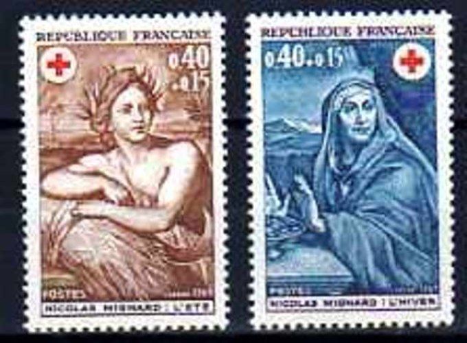 France 1969 - Yvert n° 1619 et 1620 neuf ** luxe MNH