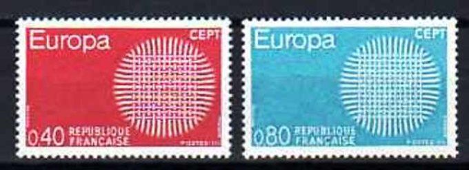 France 1970 - Yvert n° 1637 et 1638 neuf ** luxe MNH
