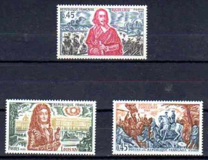 France 1970 - Yvert n° 1655 à 1657 neuf ** luxe MNH