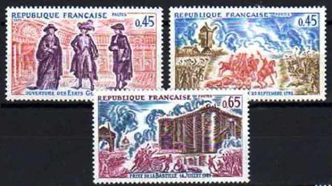 France 1971 - Yvert n° 1678 à 1680 neuf ** luxe MNH