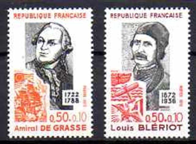 France 1972 - Yvert n° 1727 et 1728 neuf ** luxe MNH