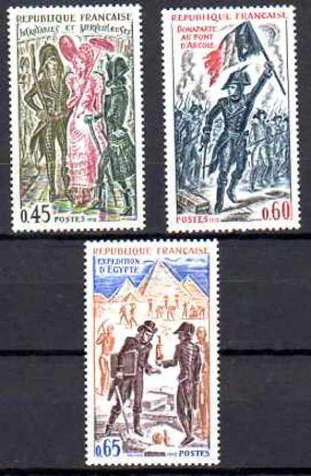 France 1972 - Yvert n° 1729 à 1731 neuf ** luxe MNH