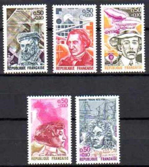 France 1973 - Yvert n° 1744 à 1748 neuf ** luxe MNH