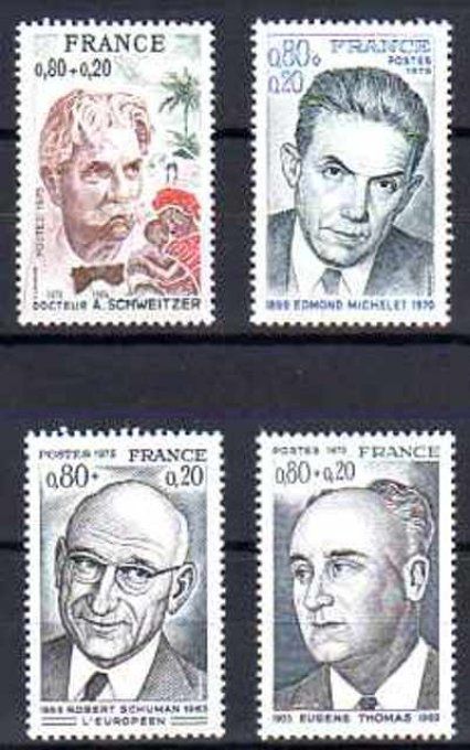 France 1974 - Yvert n° 1824 à 1827 neuf ** luxe MNH