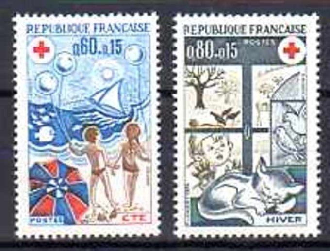 France 1974 - Yvert n° 1828 et 1829 neuf ** luxe MNH