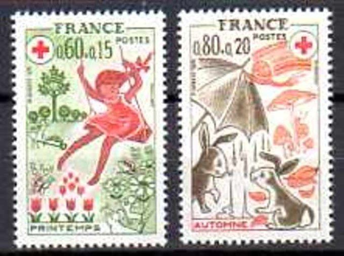 France 1975 - Yvert n° 1860 et 1861 neuf ** luxe MNH