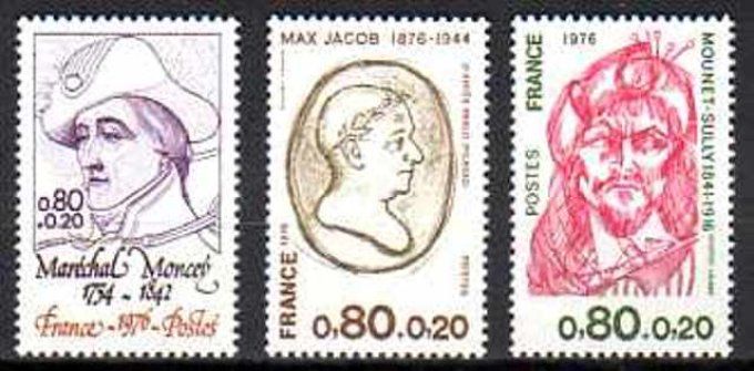 France 1976 - Yvert n° 1880 à 1882 neuf ** luxe MNH