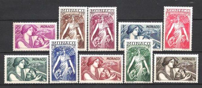 Monaco 1941 - Yvert n° 215 à 224 neuf ** luxe MNH