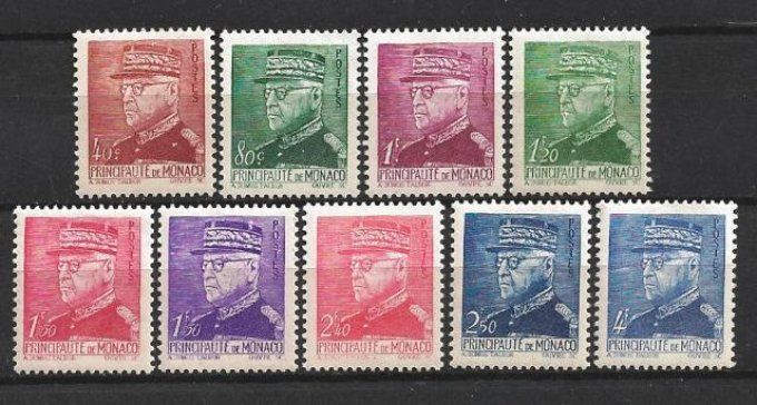 Monaco 1941-1942 - Yvert n° 225 à 233 neuf ** luxe MNH