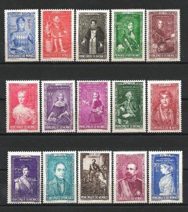 Monaco 1942 - Yvert n° 234 à 248 neuf ** luxe MNH