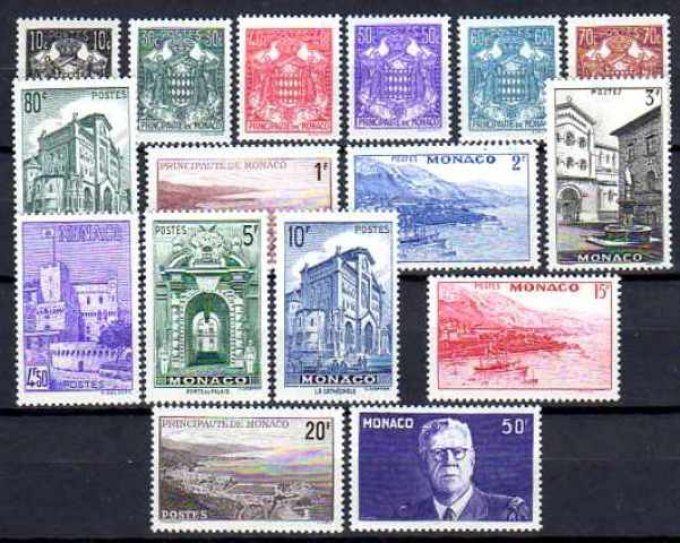 Monaco 1943 - Yvert n° 249 à 264 neuf ** luxe MNH