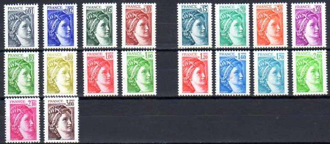 France 1978 - Yvert n° 1962 à 1979 neuf ** luxe MNH