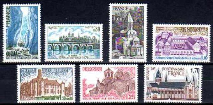 France 1978 - Yvert n° 1996 à 2002 neuf ** luxe MNH