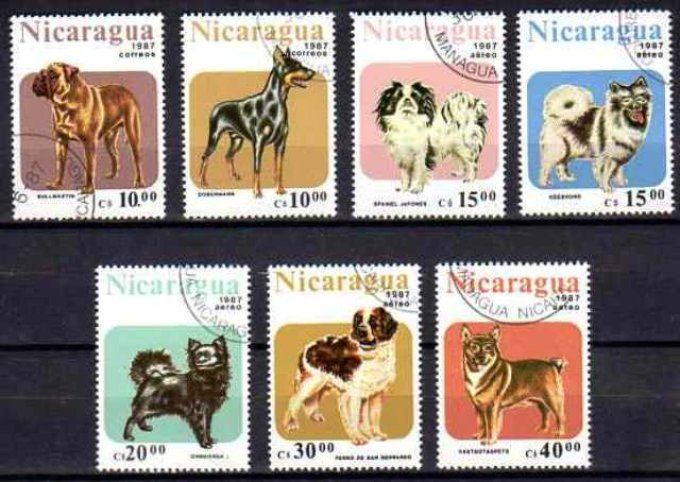 Nicaragua 1987 (chien19) série complète de 7 timbres oblitérés
