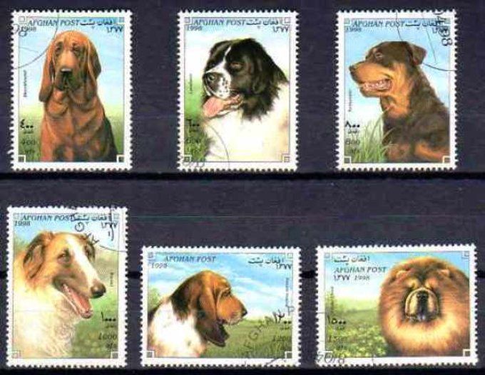 Afghanistan 1998 (chien1) série complète de 6 timbres oblitérés