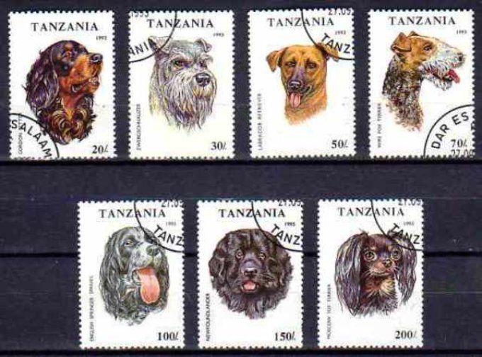 Tanzanie 1993 (chien22) série complète de 7 timbres oblitérés