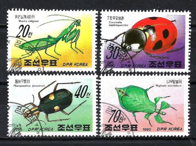 Corée du Nord 1990 (ins31) série complète de 4 timbres oblitérés