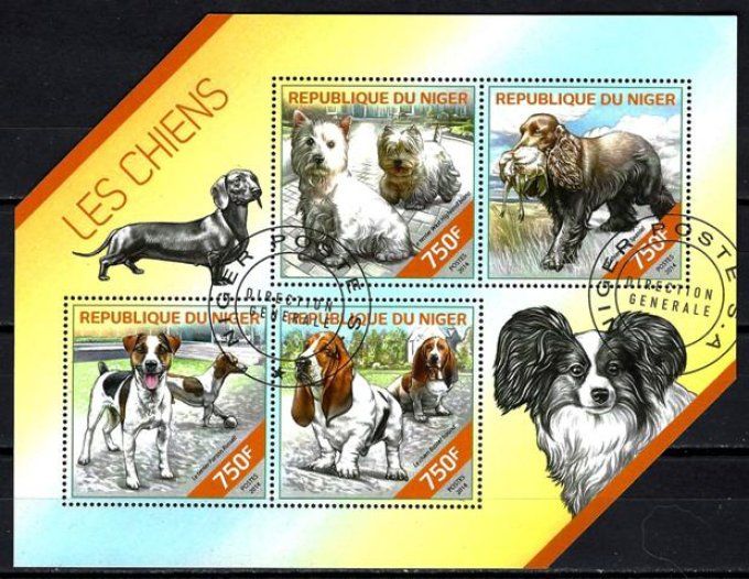 Niger 2014 (chien37) série complète de 4 timbres oblitérés