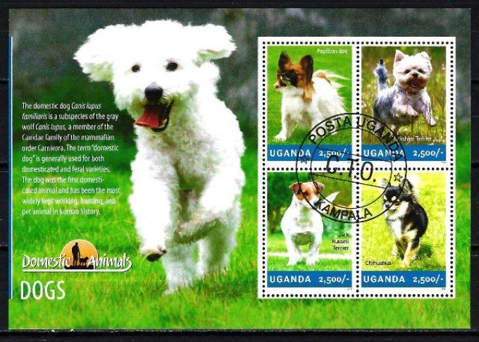Ouganda 2014 (chien38) série complète de 4 timbres oblitérés