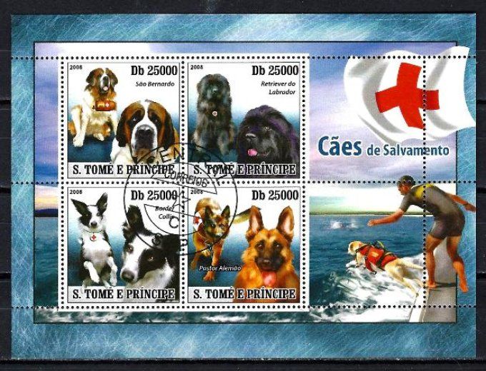Saint Thomas et Prince 2008 (chien39) série complète de 4 timbres oblitérés